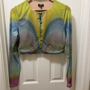 AFRM Multicolor Long Sleeve Crop Top